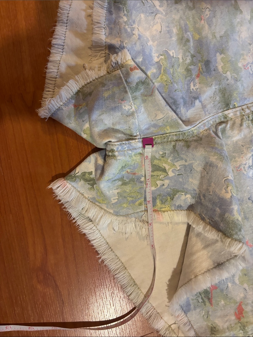 Pilcro Floral-Print Denim Short Overalls in Light Blue & Green - Picture 3 of 6